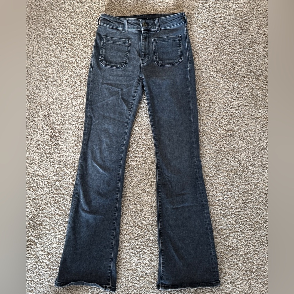 Anthropologie Pilcro Faded Black Flare Jeans